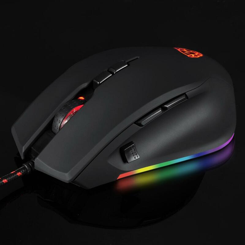 Motospeed V80 5000DPI optyczna podświetlana RGB przewodowa mysz dla graczy z USB PMW3325 ergonomiczna mysz dla gracza na PC Laptop