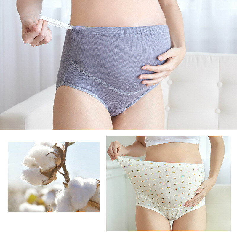 Ropa interior elástica de talla grande para mujer embarazada, calzoncillos de algodón suave de cintura alta para maternidad, nuevo