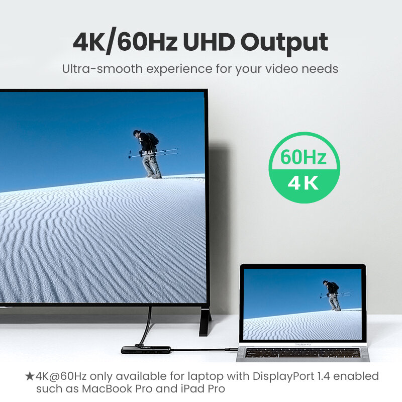 Ugreen – HUB USB type-c vers HDMI, adaptateur Multi USB 3.0 4K @ 60Hz/30Hz pour MacBook iPad Pro 2020 USB-C 3.1