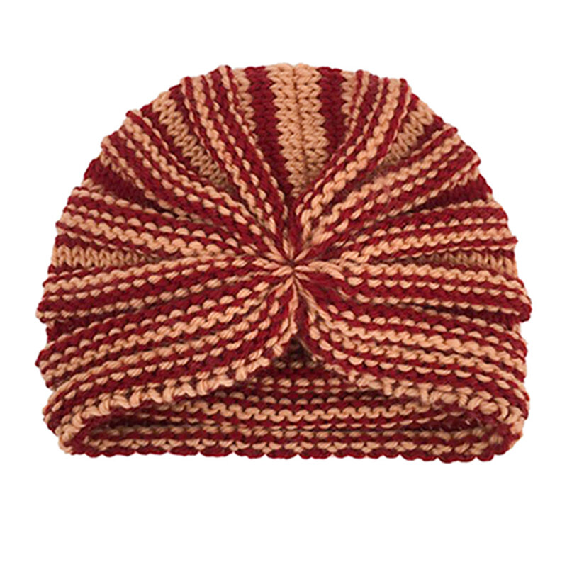 Kleinkind Herbst und Winter Komfortable Warme Strick Hüte Mode Häkeln Gestreiften Infant Caps Baby Headwear Kleidung Dekoration