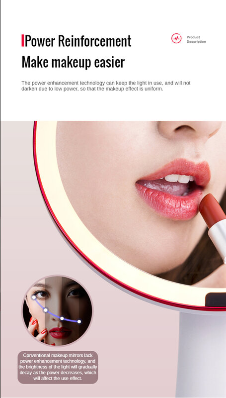 Panasonic – miroir de maquillage à lumière LED, pour coiffeuse, outils de beauté, lumière de remplissage pour Photo, petits miroirs