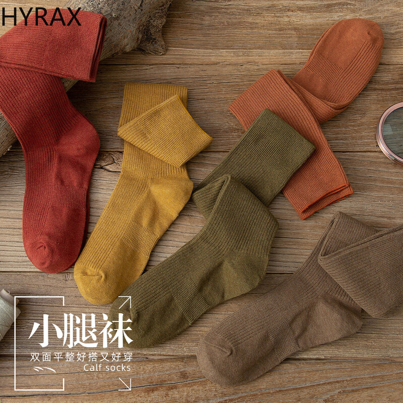 HYRAX-Calcetines de tubo para mujer, medias hasta la rodilla a la moda