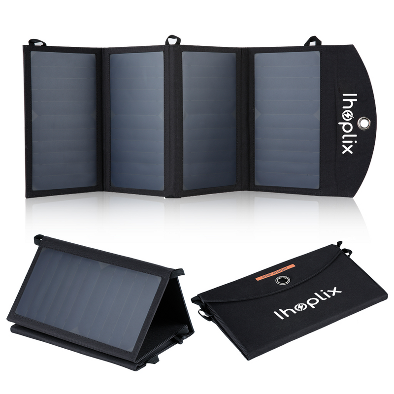 IHOLPIX 25W Solar panel 5V2A Tragbares Solarsystem für Zuhause Komplettes Kit Dualer USB-Ausgang Für Powerbank, Camping, Reisen, Telefon