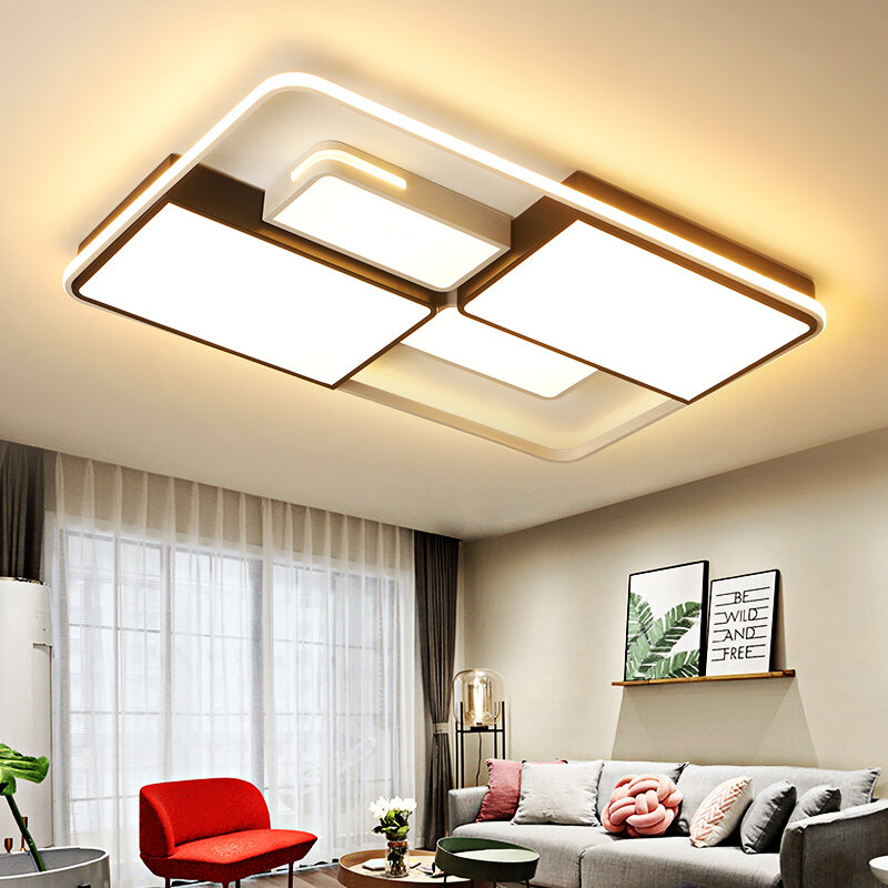 سقف ليد حديث أضواء فندق المنزل الديكور الفاخرة البساطة لغرفة المعيشة غرفة نوم إضاءة داخلية التحكم عن بعد 90-260 فولت