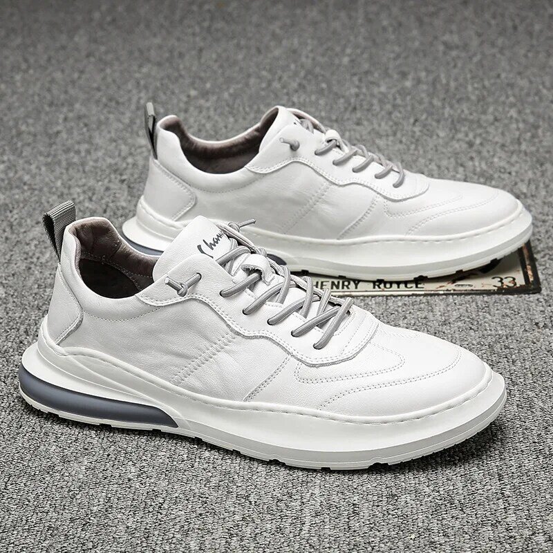 Nova venda quente moda masculina sapatos casuais todos os preto de couro masculino casual tênis moda preto branco sapatos N10-37