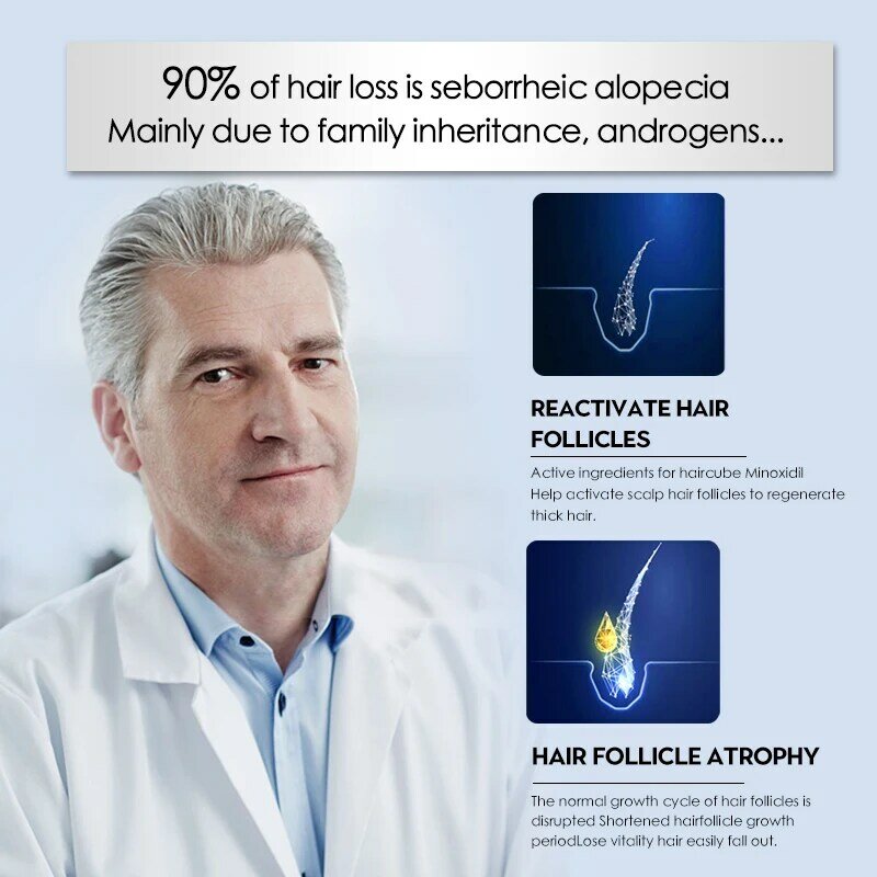 O cabelo rápido do pulverizador do crescimento do cabelo cresce o óleo essencial para produtos dos cuidados capilares dos homens/mulheres anti tratamento do couro cabeludo da beleza do tratamento da perda de cabelo