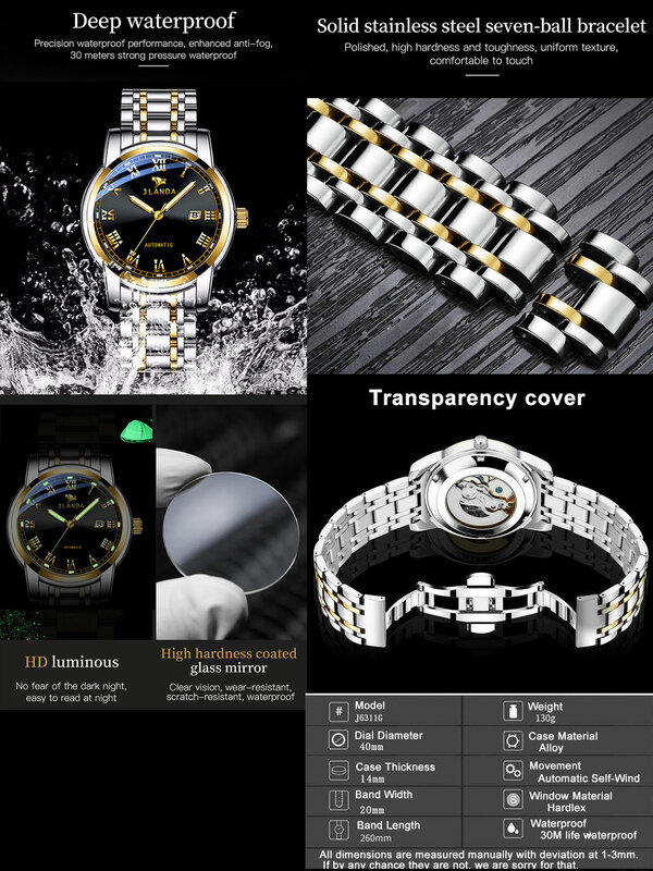 Relogio masculino relógio masculino de luxo 2021 mecânicos relógios de pulso automáticos à prova dwaterproof água transparente relógio mulher masculino