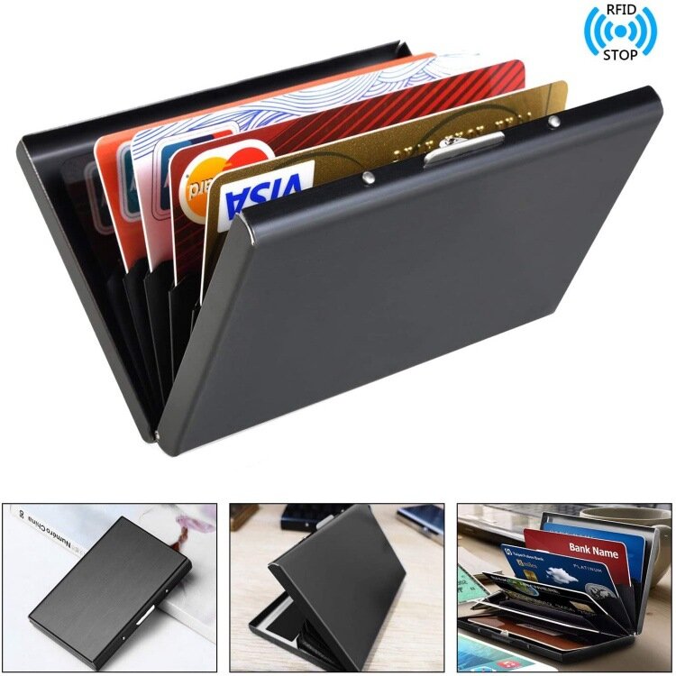 2022 1PC Stainless Steel Metal Anti-magnetic Organ Card Case Rfid Blocking Aluminum Slim Wallet Anti-scan Credit Card Holder