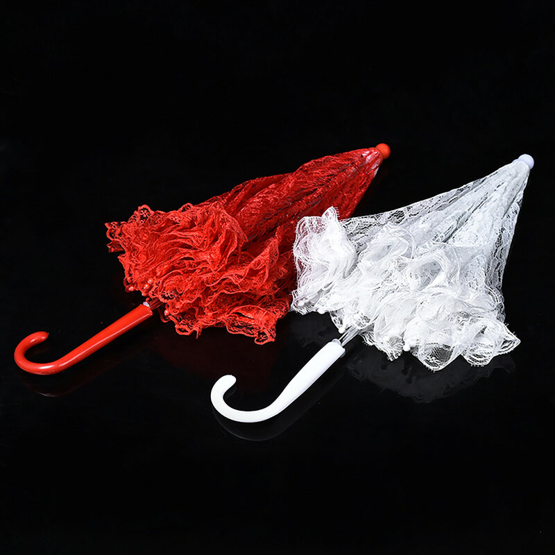 الحرفية الدانتيل الأبيض مظلة القطن الديكور الزفاف التصوير الدعامة الأوروبية الرقص الأداء التطريز مظلة