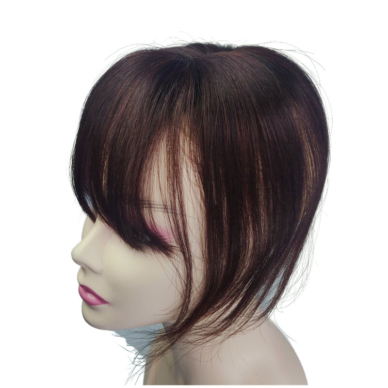 Halo Lady Beauty คลิป Toppers กับ3D Air Bangs Indian Hair Straight Fringe ชิ้นสำหรับผมผม non-Remy เครื่อง