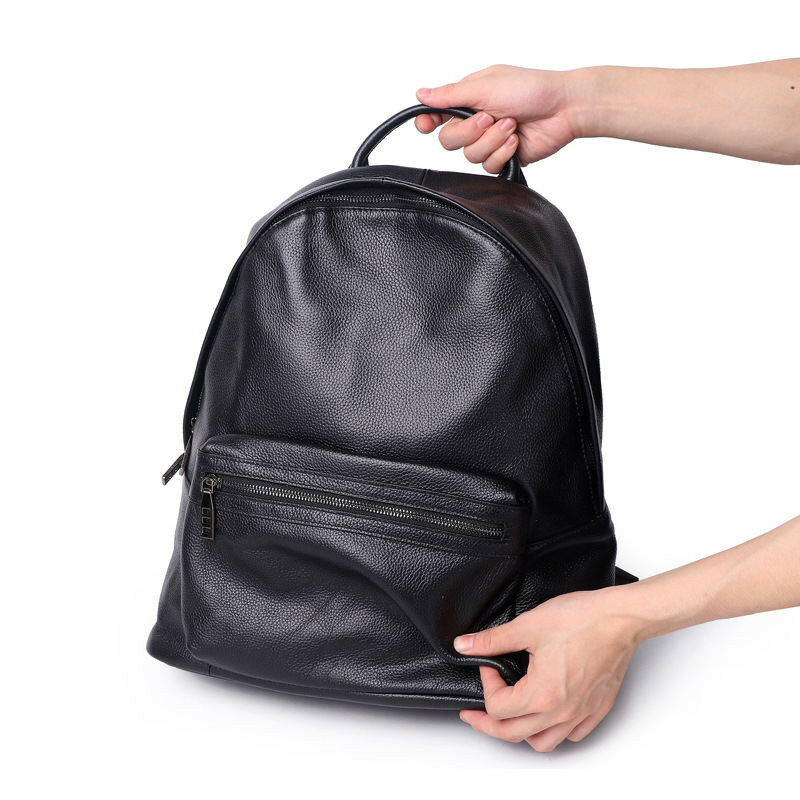 Fashion Men Backpack Cow Leather Casual Travel Men Bags Softback Backpacks  School College Waterproof Bagpack