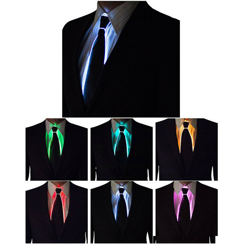 10 Colors EL Lighted Tie Light Up LED Tie Glowing for Party Decoration Cosplay Show By 3V Steady on Driver Chritmas Decorations