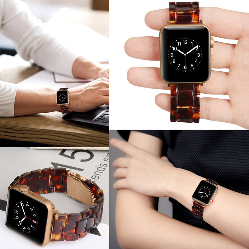 Italiaanse Hars Band Voor Iwatch 44Mm/42Mm Voor Apple Horloge 5 40Mm 38Mm Armband Pols keramische Band Handgemaakte Serie 5/4/3 Horlogeband