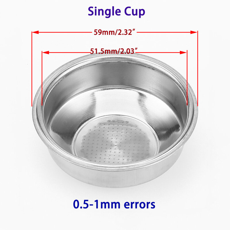 51mm Tasse Single-Nicht-Druck Kaffee Maschine Filter Korb für Haushalts Kaffee Maker Küche Zubehör Kaffee Teile