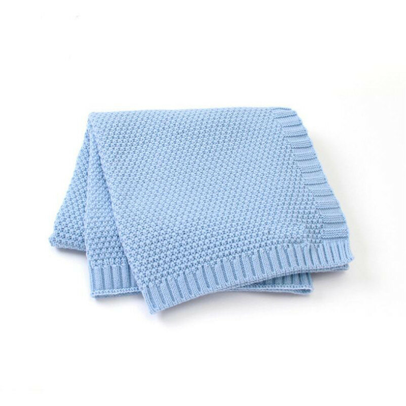 Couverture tricotée solide pour nouveau-né, 80x100cm, literie tricotée pour enfants, couette, canapé, poussette, couverture pour bébé, 17 couleurs