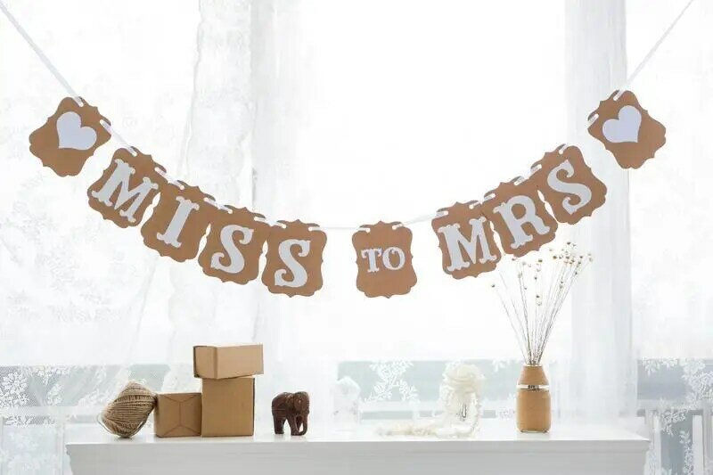 Miss a Mrs Wedding Bunting Banner per La Cerimonia Nuziale Del Partito Decorazioni Ricevimento