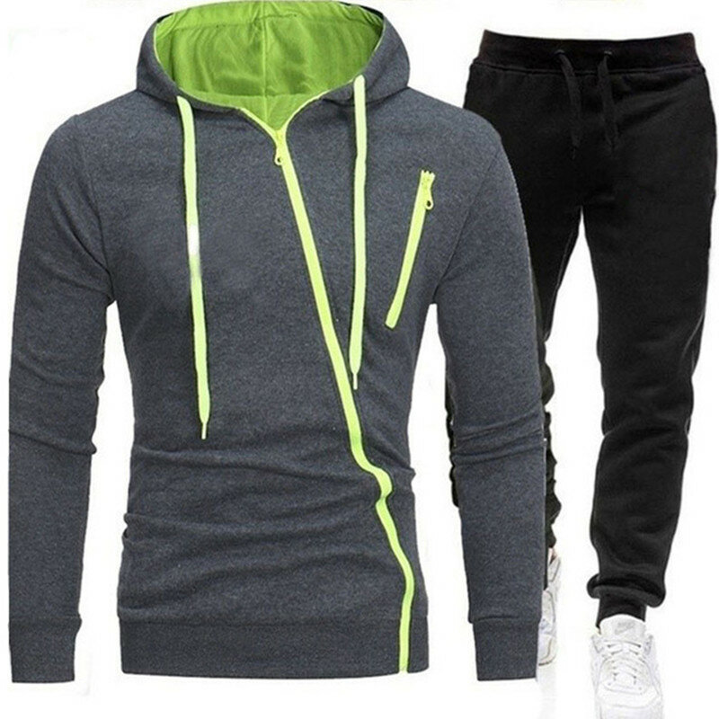 Spring men's sportswear 2-piece hoodie + pants sports suit men's sweater zipper hoodie men's clothing suit sportswear size M-3XL