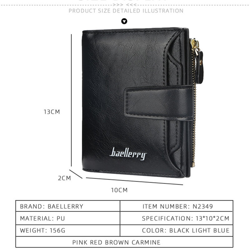 Baellerry Engraving Custom Name Wallet For Women Korean Fashion Leather Card Holder With Zipper Coin Pocket Ladies Small Purse