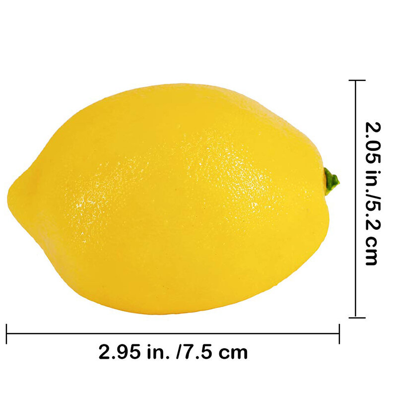 20 Pcs Artificial Lemons Fake Lemons Faux Lemons Fruits in Yellow 3 Inch Long X 2 Inch Wide