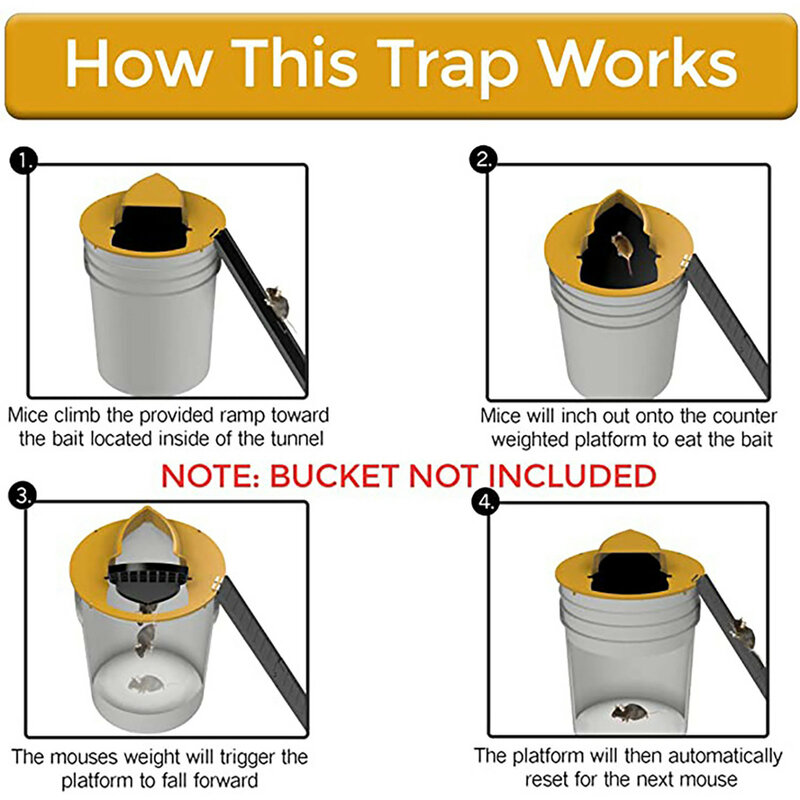 Mouse trap Reusable Plastic Smart Mouse Trap Flip Slide Bucket Lid Mouse Rat Mouse trap Safe Mousetrap Catcher сад и огород