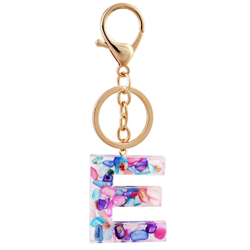 Fashion Letter Keychain Trendy Creative Colorful 26 English Letter Initial Resin Handbag Keyring Accessories For Women