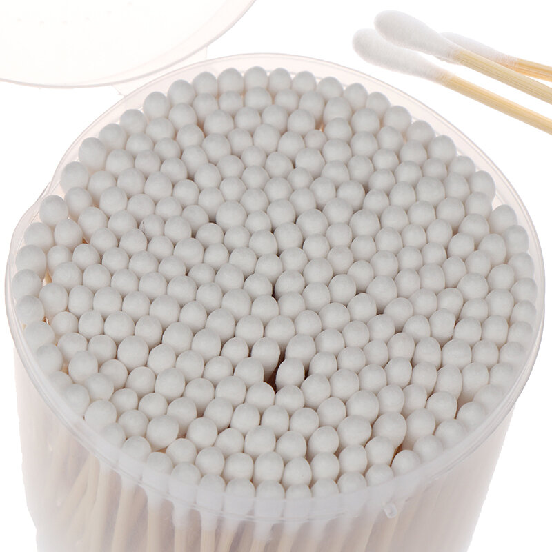Women Makeup Cotton Buds Tip For Medical Wood Sticks Nose Ears Cleaning Health Care Tools 150/200/300pcs Double Head Cotton Swab