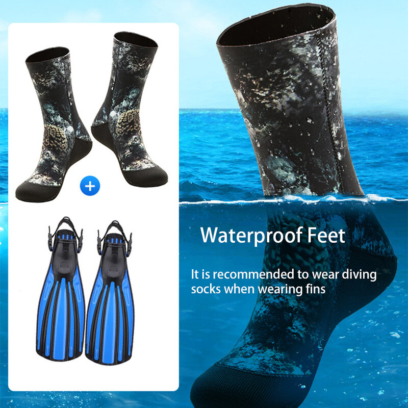 Calcetines de buceo de neopreno, botas, zapatos de agua, antideslizantes, cálidos, para playa, 5mm/3mm