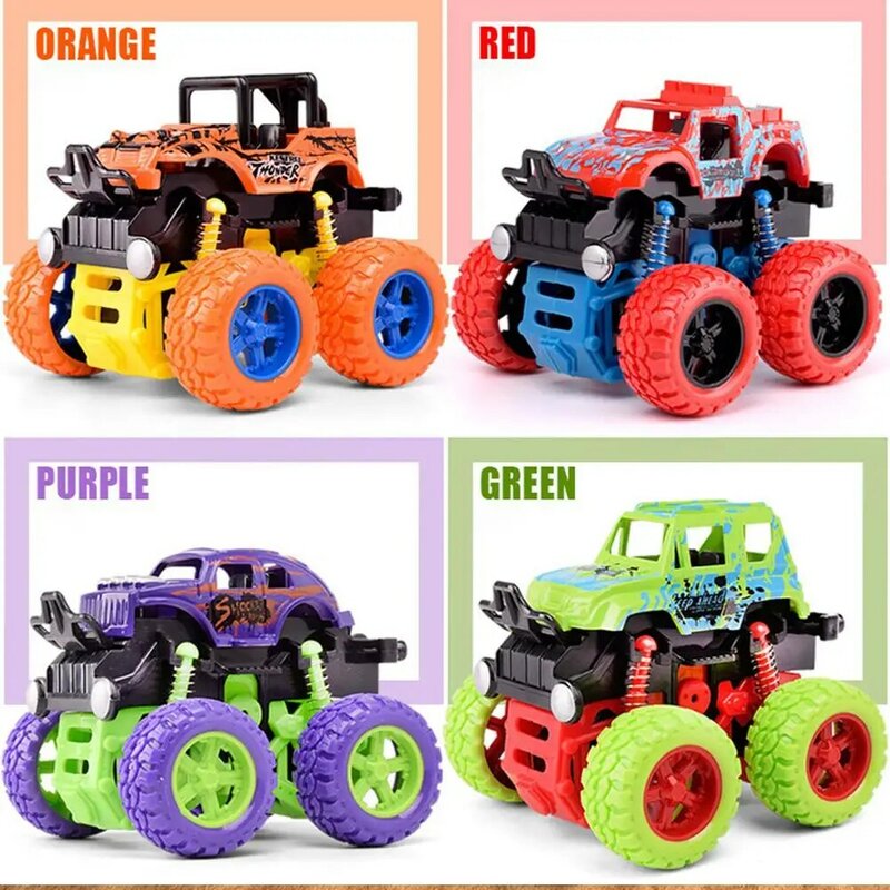 Kuulee mini puxar para trás inércia caminhão de brinquedo fricção puxar para trás brinquedo quatro unidade caminhão para crianças