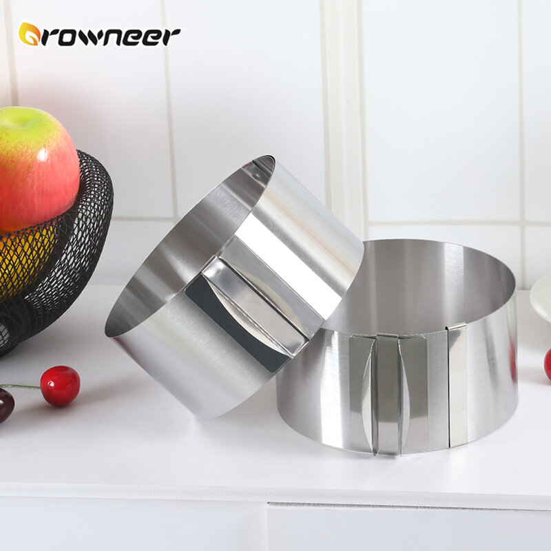Fôrma ajustável para utensílios de cozinha, anel circular de aço inoxidável para decoração de massas, bolos, prata, utensílios para cozinha