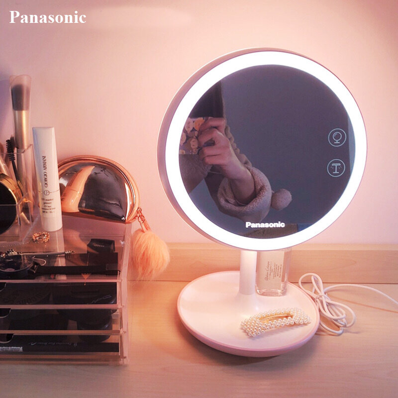 Panasonic-luz de led para espelho de maquiagem, luz natural, recarregável por usb, espelho touch screen, para beleza, lâmpada de maquiagem regulável