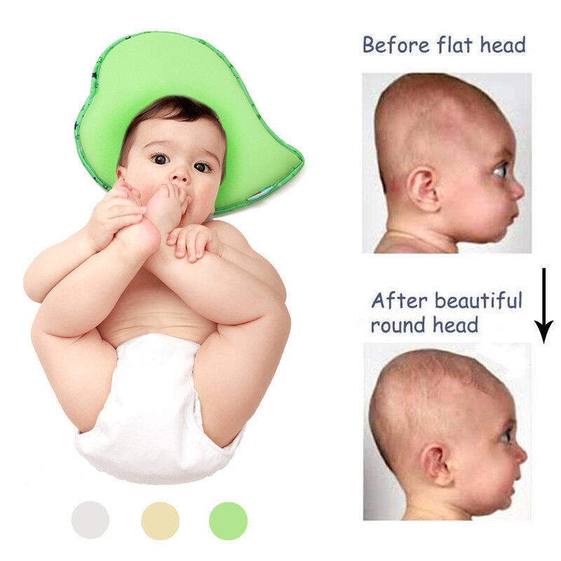 Almohada suave para habitación de bebé recién nacido, cojín de espuma viscoelástica para prevenir cabeza plana, soporte para dormir