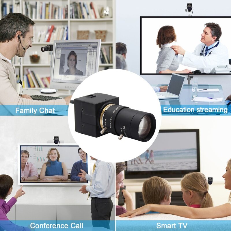Webcam USB Camera Quan Sát 5-50Mm Ống Kính Varifocal 8 Độ Nét Cao IMX179 Mini HD 8MP Công Nghiệp USB Camera dành Cho Laptop