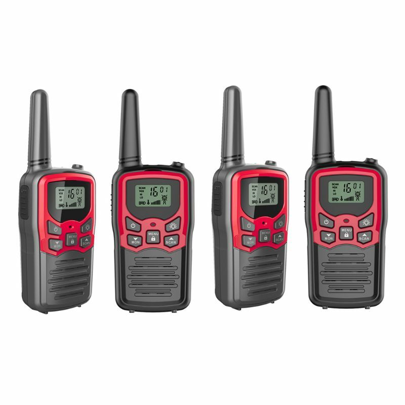 Walkie-talkies de largo alcance para adultos, paquete de 4 Radios de 2 vías de hasta 5 millas de alcance, en campo abierto, 22 canales, FRS/GMRS