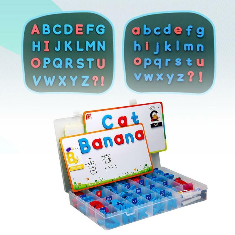 Juego de letras magnéticas de juguete para niños, letras de colores para nevera, alfabeto de imanes, juguete de aprendizaje, Spinner Tri spinner