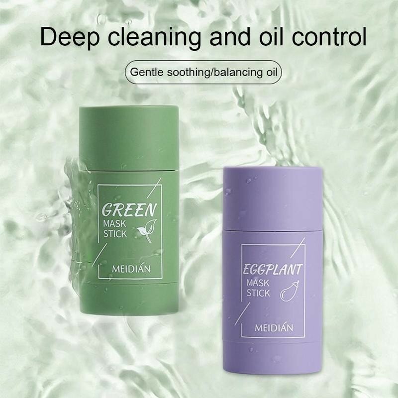 2PCS Green Tea Oil Control Face Mask Stick Solid Blackhead Remove Cleaning Mask V Shape Sliming Face Mask Anti Age Skin Care
