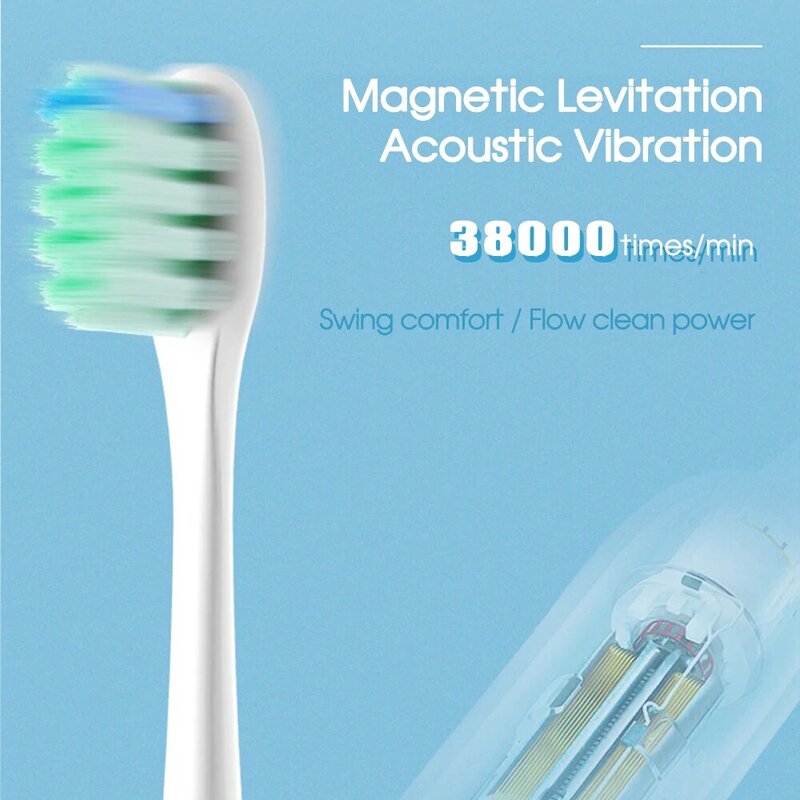 [Boi] usb recarregável carga tela lcd ipx7 à prova dsmart água inteligente sonic escova de dentes elétrica 5 modo oral cuidados escova de dentes para adulto