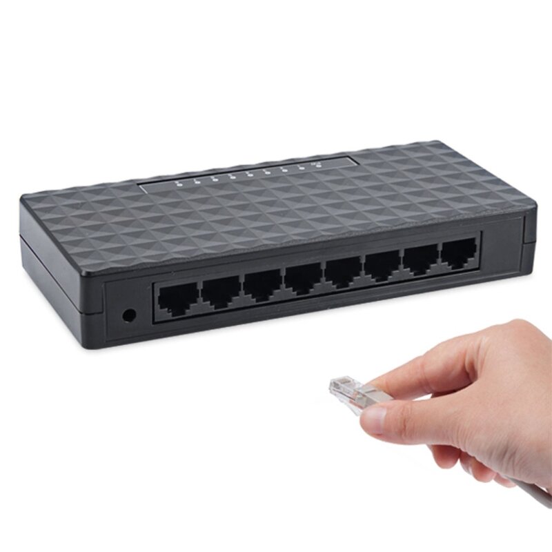 8-Poort 10/100Mbps Ethernet Network Switch Hub Desktop Mini Snelle Lan Switcher Adapter