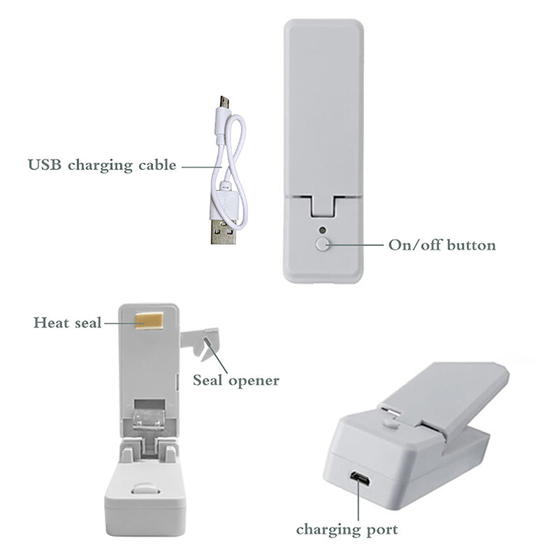 Household Plastic Bag Sealer Clip Dual-purpose Heat Sealing Machine Food Saver Storage Snack Fresh Mini Sealer USB Rechargeable