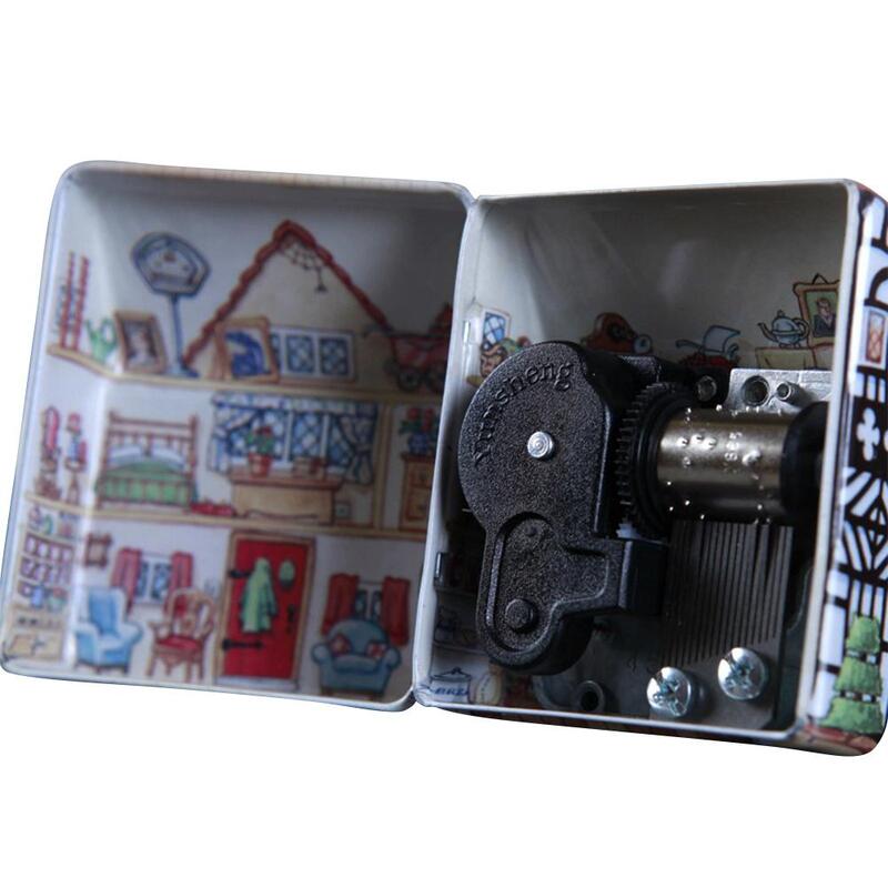 Kuulee Casa Mini Caixa de Música de Metal Brinquedos para Meninas Como UM Presente Bonito do Metal Pequena Casa de Mini Caixa de Música Criativa presente