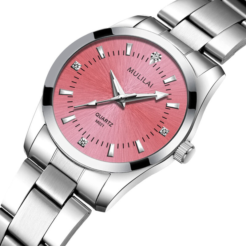 Reloj de pulsera de acero inoxidable con diamantes para mujer, accesorio de lujo, pequeño, a la moda, regalos