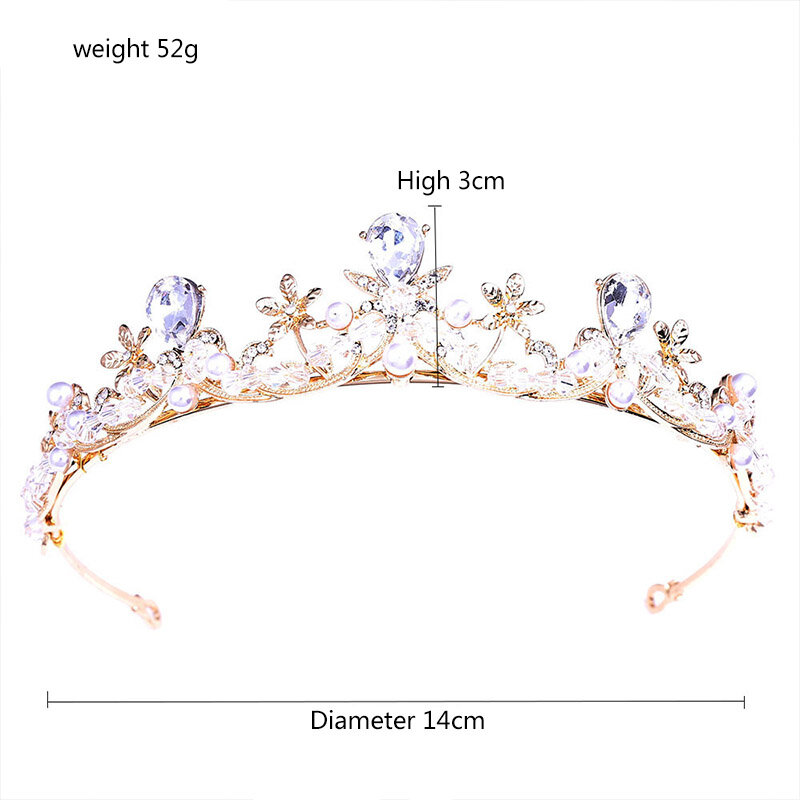 Модный кристалл оптом имитация жемчуга тиара и короны принцесса Noiva Свадебные украшения для волос diadema головные уборы