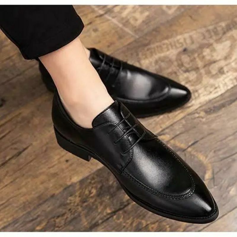 Zapatos Oxford de cuero sintético para hombre, Calzado cómodo con cordones, clásico, a la moda, 3KC887