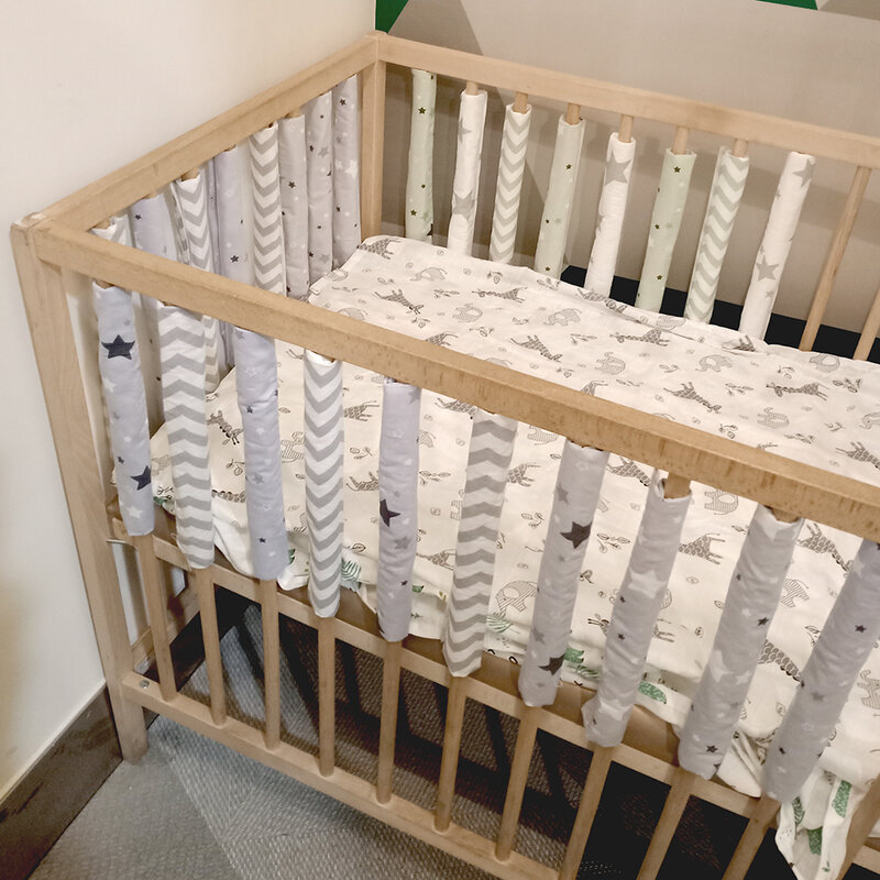 12 stücke Baby Bett Krippe Stoßfänger Neugeborenen Stoßstangen Kind Sicheren Zaun Linie bebe Kinderbett Protector Unisex Neugeborenen Stoßstangen