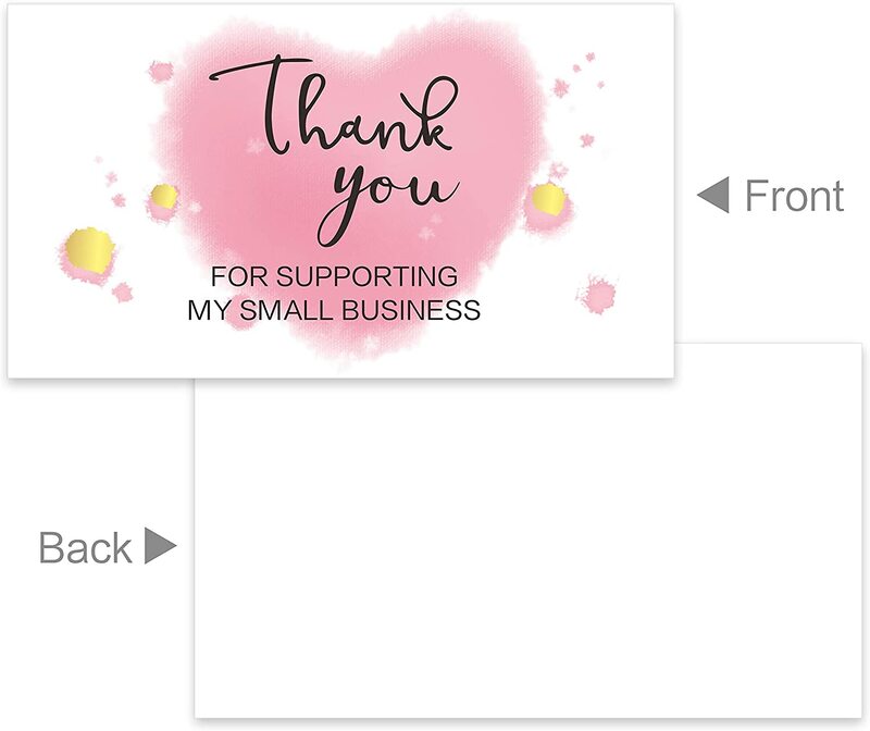 10pcs Bronzing Thank You for Supporting My Small Business Cards Thanks Greeting Card Appreciation Cardstock Package Gift Decor