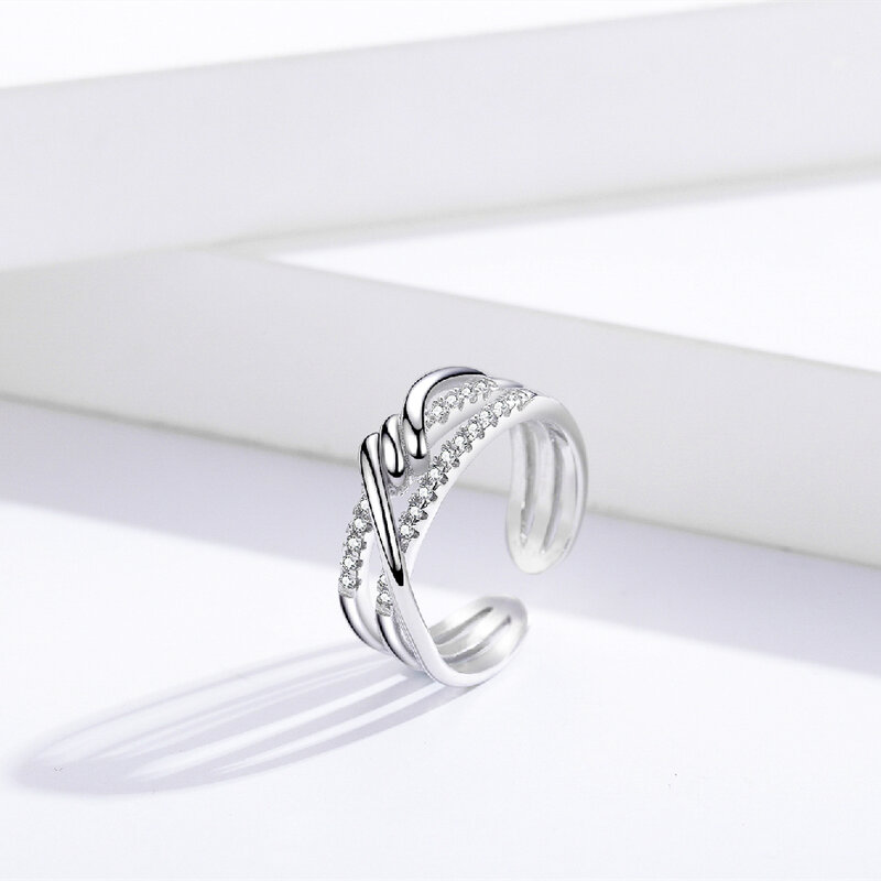 Sodrov prata 925 anel de prata anéis para mulher tamanho aberto ajustável 925 prata jóias anel de prata