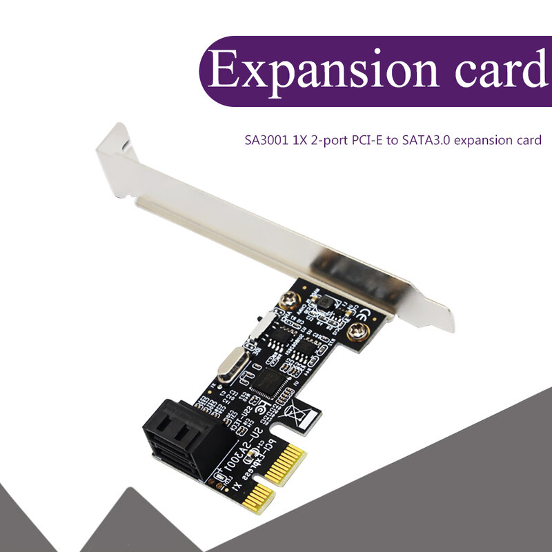 SA3001 2พอร์ต SATA III การ์ดขยาย PCIe SATA 3.0ถึง PCI-e 1X การ์ด PCI Express Adapter Converter วงเล็บ