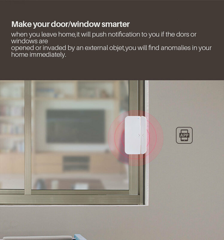 Tuya inteligente wifi sensor de porta porta aberta/fechado detectores wifi app notificação alerta alarme apoio alexa google casa