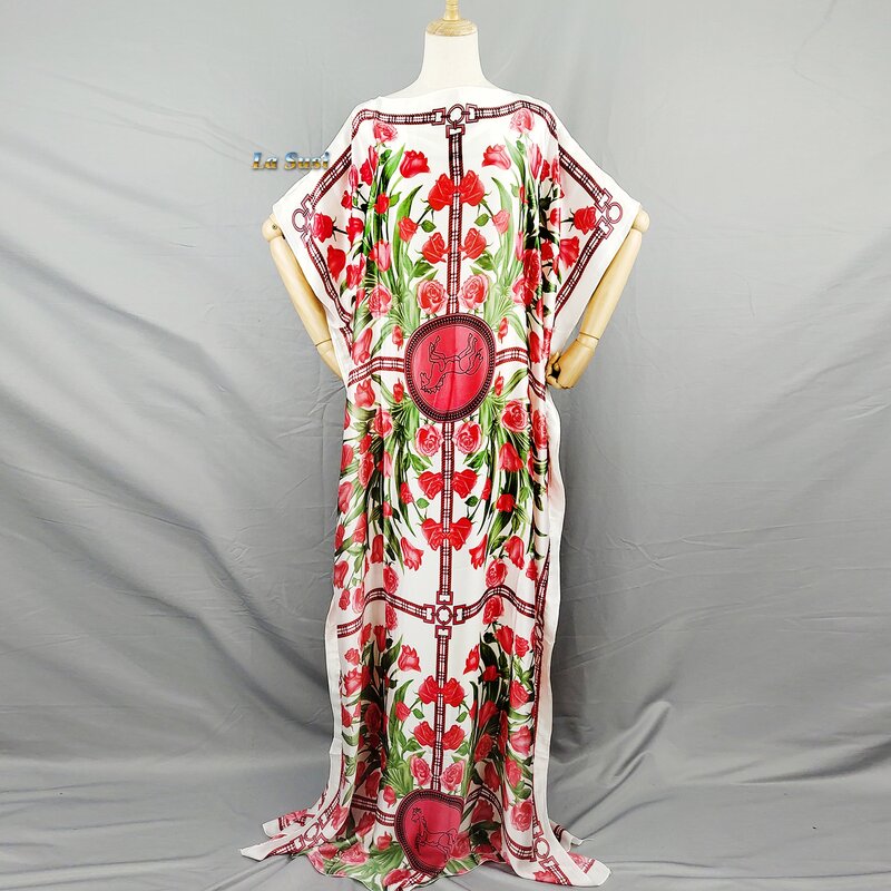 Комплект из 2 предметов, длинное мусульманское платье на Рамадан, с цветочным принтом