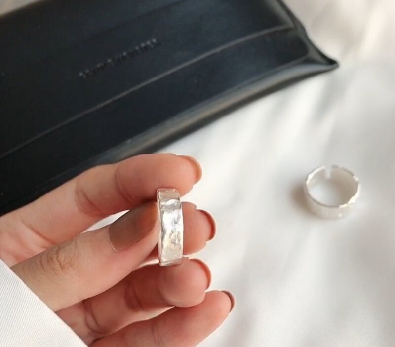 7 ringe Minimal Vintage Mode Instagram Stil Unregelmäßigen Oberfläche 925 Silber Ringe für Frauen Mädchen Männer Studenten Schmuck Zubehör
