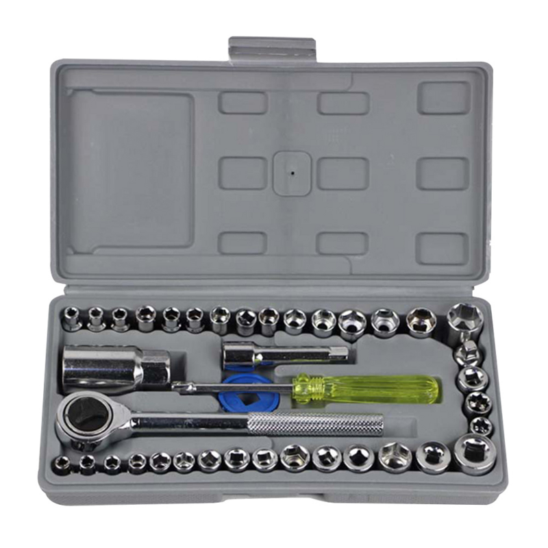 40Pcs Socket Spanners Set Ratchet Driver Adapter Sleeve Spanner Car Repair Tools Hand Tools Ratchet Wrench Set